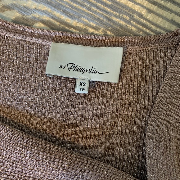 Phillip Lim- shimmer party blouse; ribbed knit - Picture 2 of 4